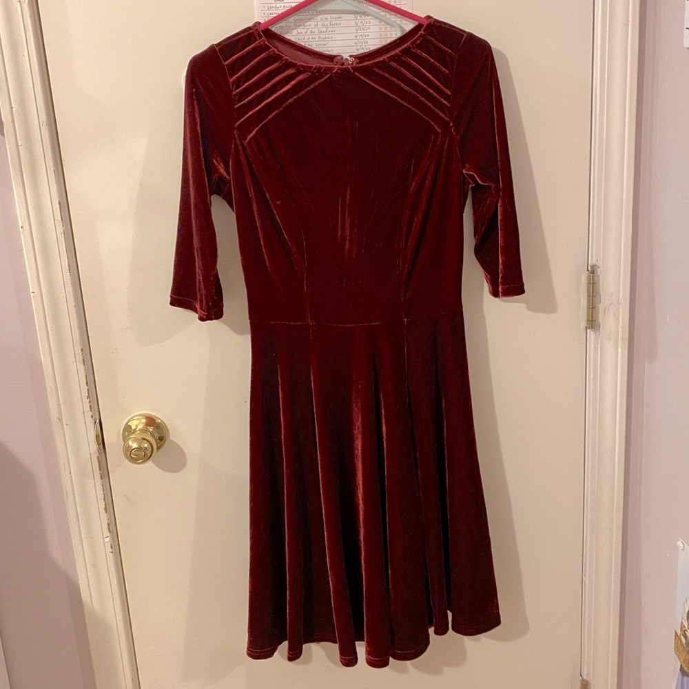 Unique Vintage red velvet dress
